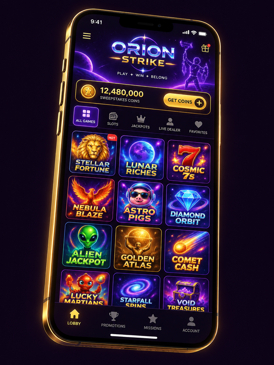 Orion Strike game lobby screenshot